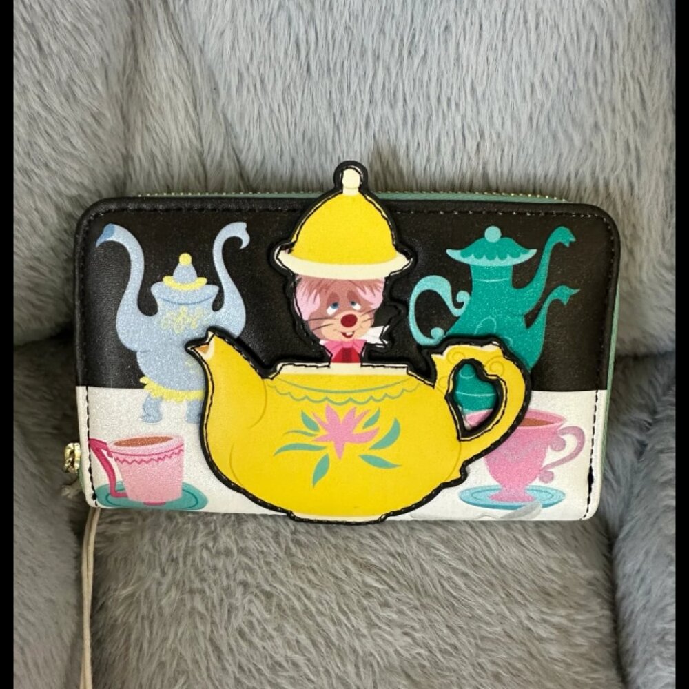 Disney Alice in Wonderland Tea Cup Party Loungefly Wallet NEW